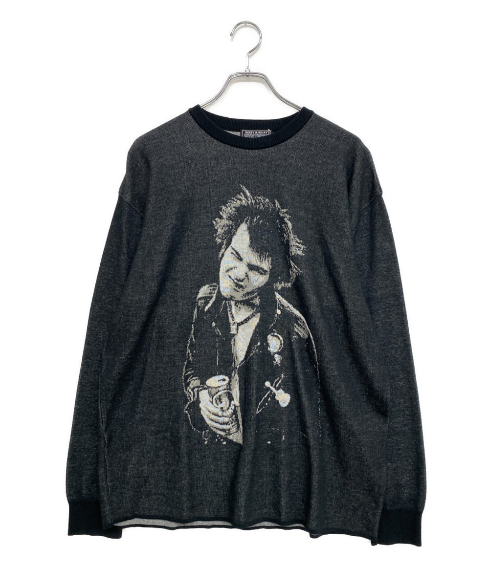新品未使用　HYSTERIC GLAMOUR ブラック ニットM 美品 HYSTERIC GLAMOUR ニット ブラック 02253NS05 メンズ SIZE L
