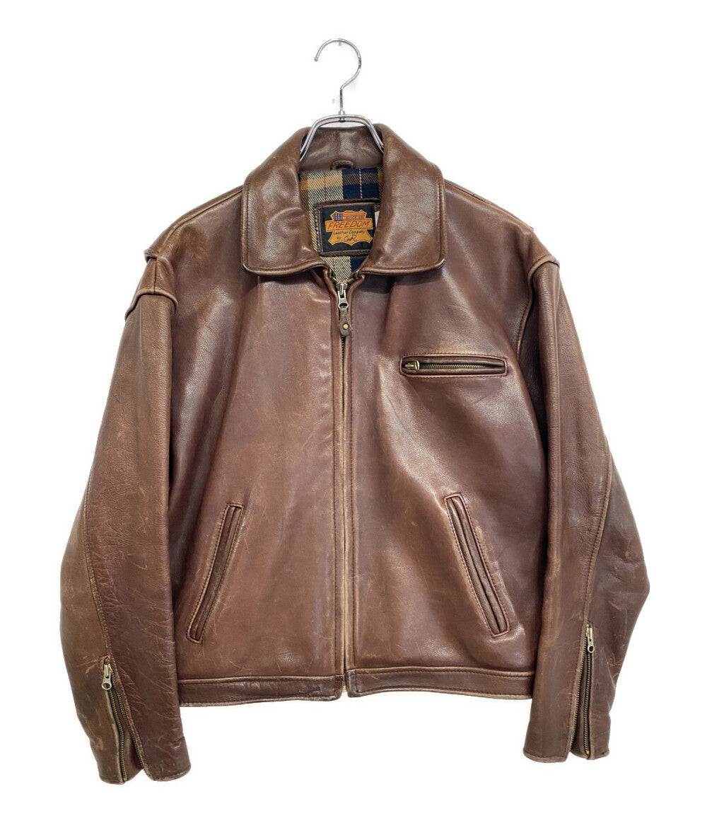 FREEDOM LEATHER フリーダムレザー ライダースジャケット ブラウン