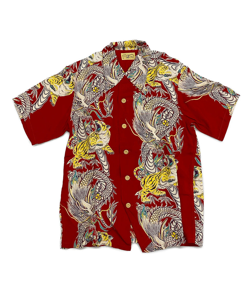 サンサーフ 美品 アロハシャツ TORNADO TIGER SHIRT SS38417 メンズ