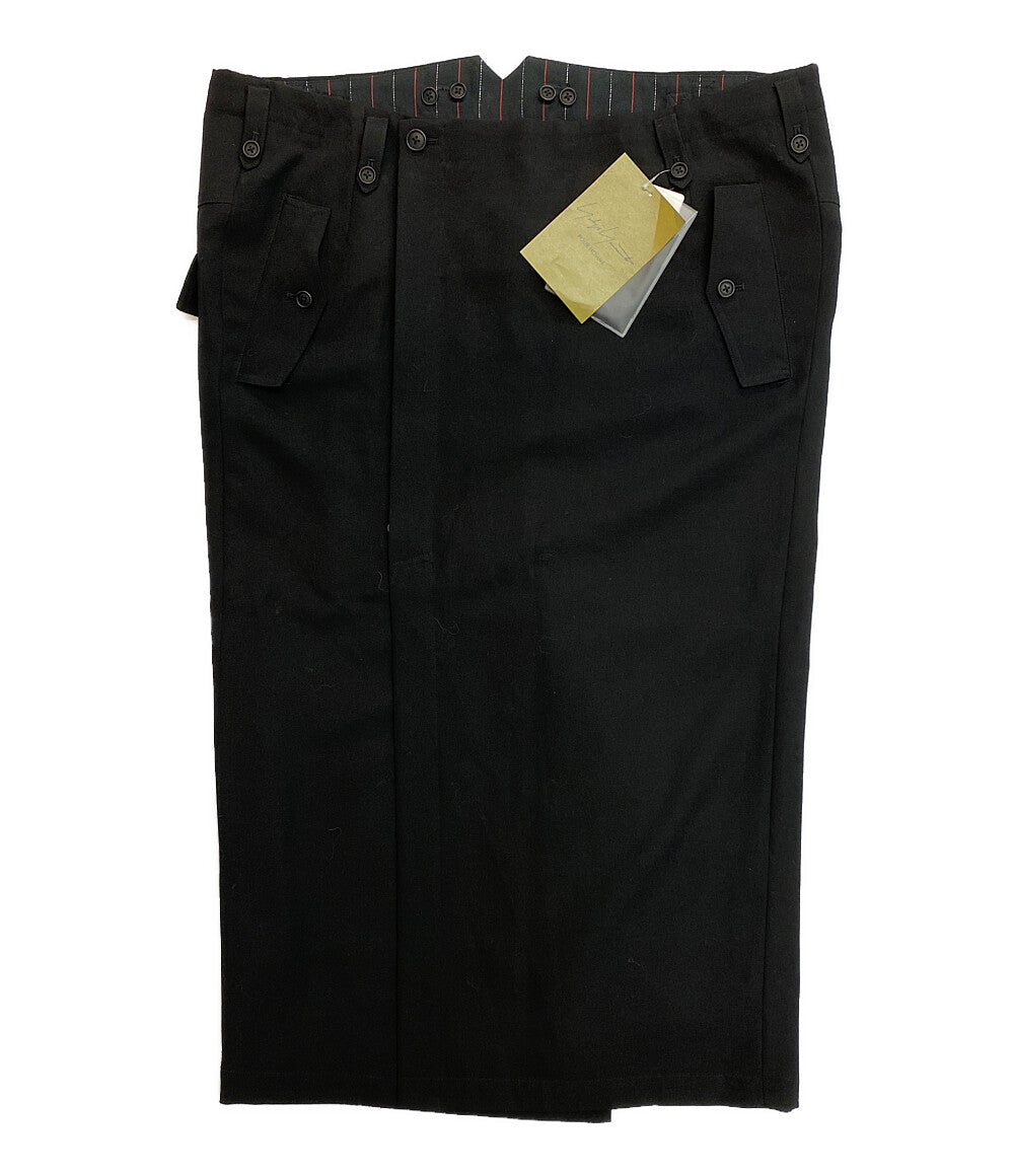 Yohji Yamamoto 黒スラックス ジッパーポケット付き Yohji Yamamoto 黒スラックス ジッパーポケット付き