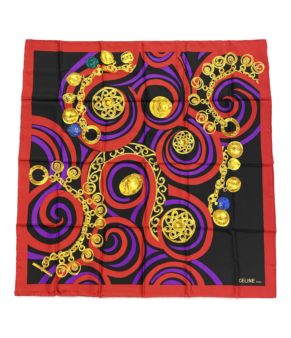 新品　袋付　CELINE シフォン　スカーフ　ストール　ロゴ入　シアー　セリーヌ 新品！ 袋付 CELINE シフォンスカーフ ストール ロゴ入り