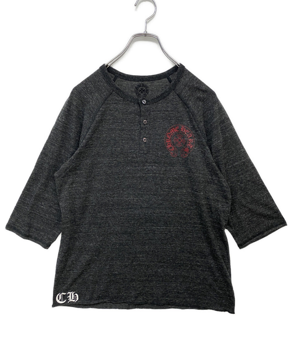 クロムハーツ七分袖Tシャツ クロムハーツ ヘンリーネック七分袖カットソー メンズ SIZE M