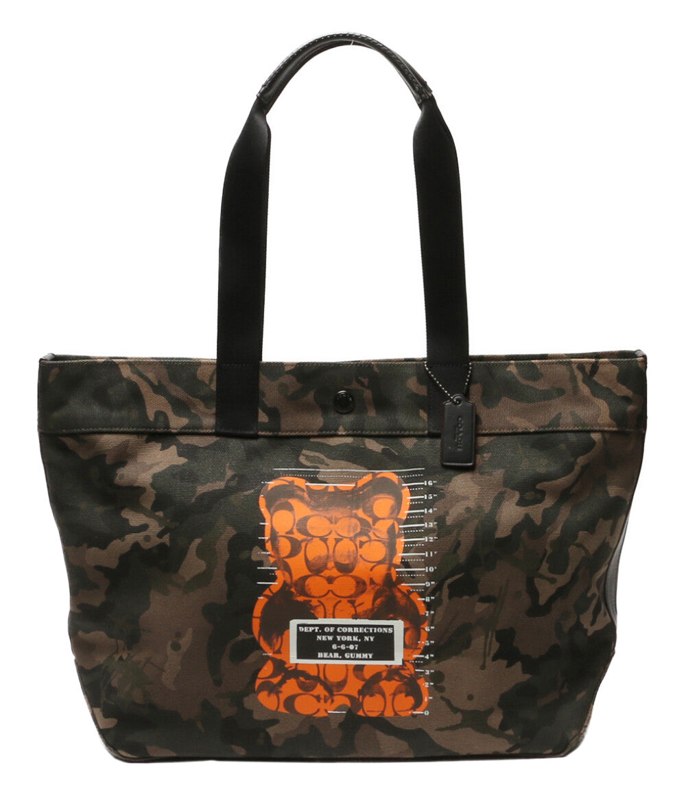 美品 COACH トートバッグ WhIsBeコラボ バンダルガミー カモフラ