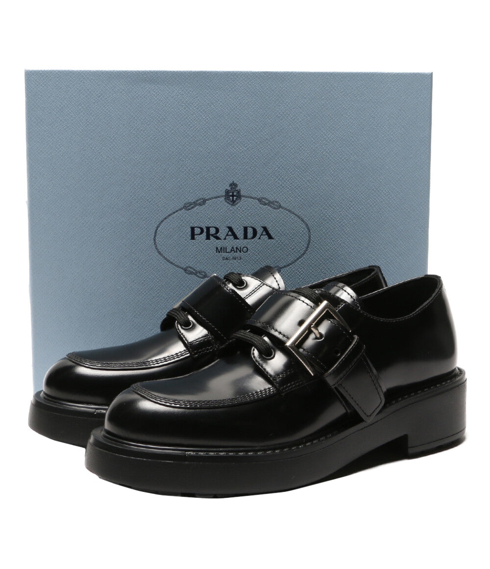 美品 PRADA ローファー 1E590N ベルトデザインレザーシューズ