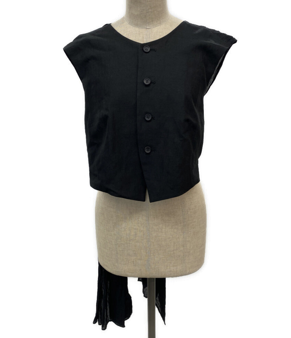 ヨウジヤマモト ファムYohji Yamamoto FEMME ストレッチノースリーブワンピース 黒S Yamamoto FEMME | 0 2018-19 ウール