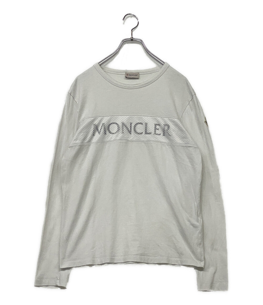 MONCLER 長袖Tシャツ メッシュ切替ロゴカットソー メンズ SIZE S