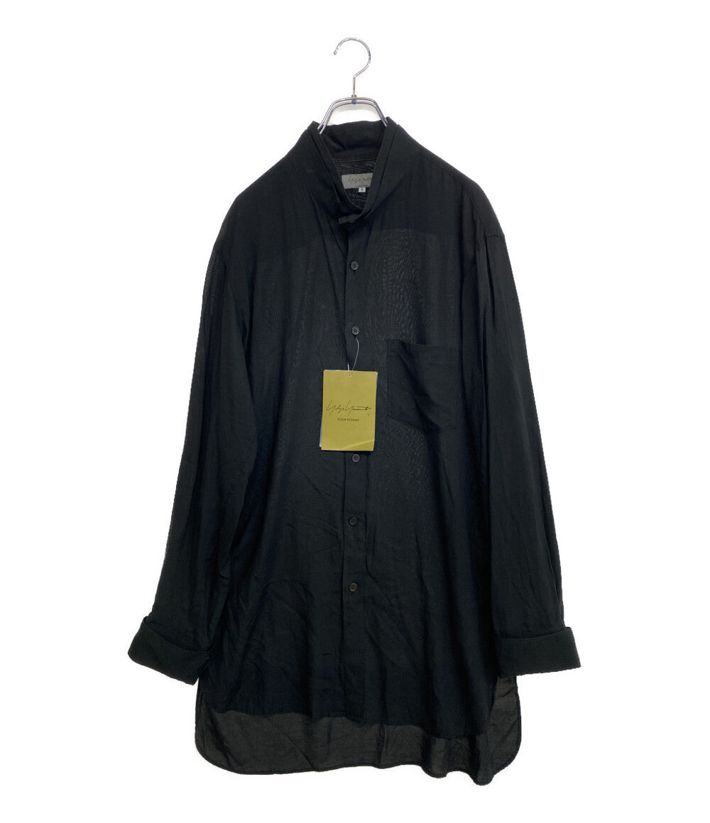 YOHJI YAMAMOTO POUR HOMME 長袖シャツ CELLULOSE LAWN DOUBLE STAND