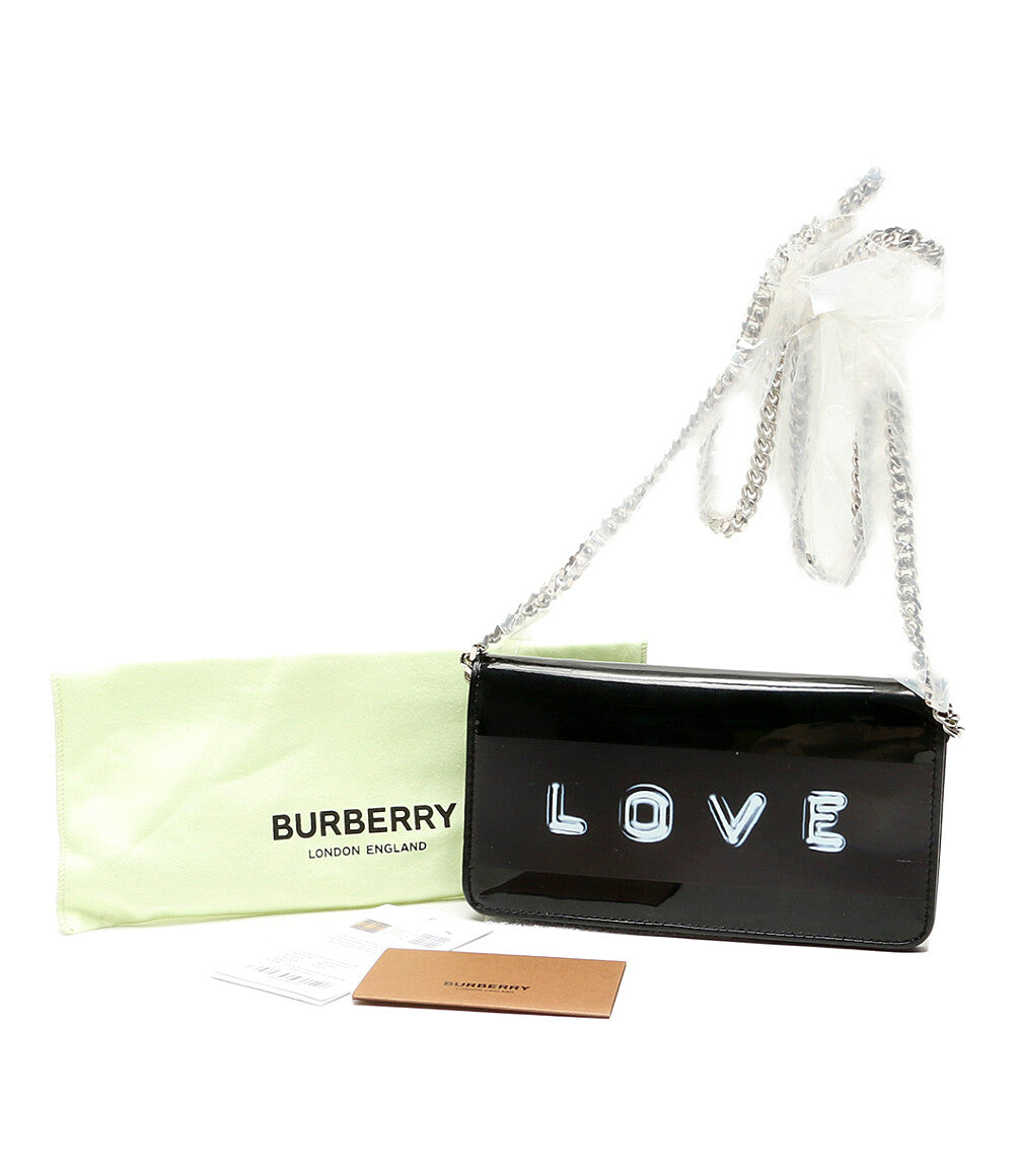 美品 BURBERRY 長財布 TAPE PRINT LAMINATED PHONE WALLET レディース 