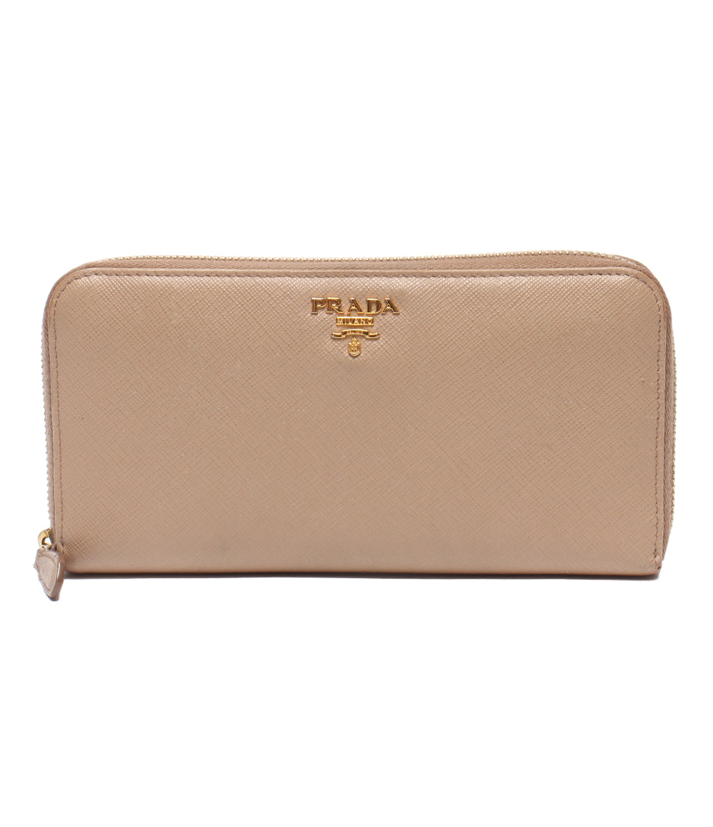 【良品】プラダ　ベージュ　折りたたみ財布　ラウンドファスナー PRADA ラウンドファスナー長財布 レディース プラダ – Rehello by BOOKOFF