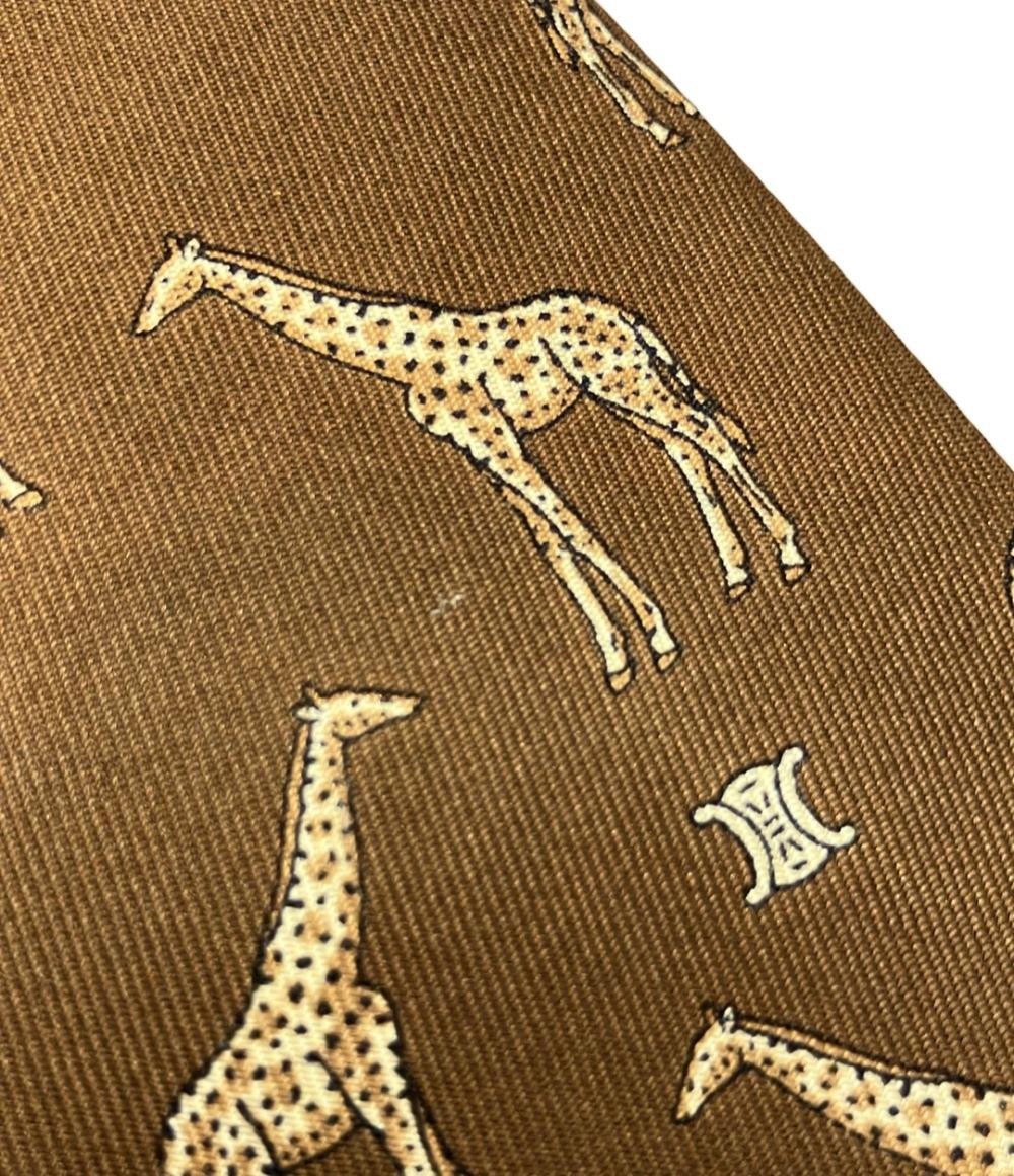美品 セリーヌ ネクタイ シルク100% キリン柄 メンズ CELINE