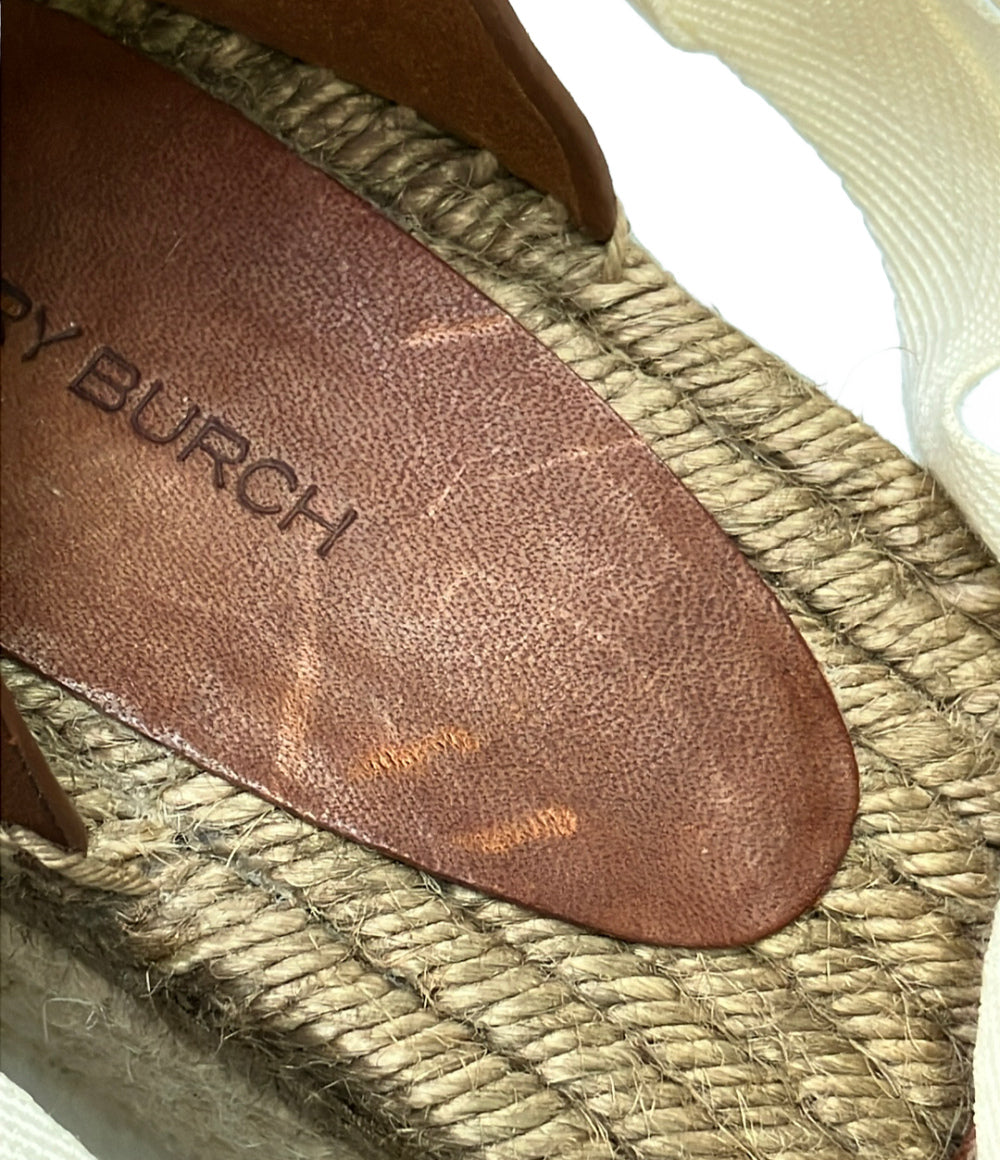 美品 Tory Burch レースアップサンダル ウェッジソール レディース SIZE 9 トリーバーチ