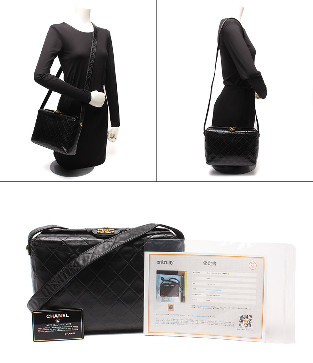 CHANEL ショルダーバッグ 肩掛け 斜め掛け ゴールド金具 2番台 マトラッセ レディース シャネル