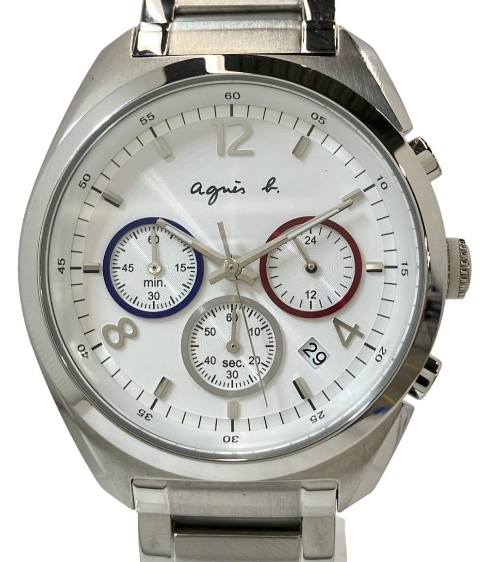 アニエスベー 腕時計 クオーツ ホワイト VD53-K200 メンズ agnes b