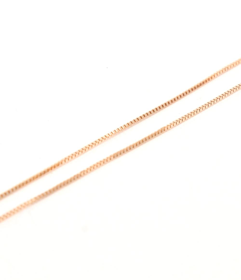 美品 ネックレス K10 ピンクサファイヤ ダイヤ ハートモチーフ フラワーモチーフ レディース