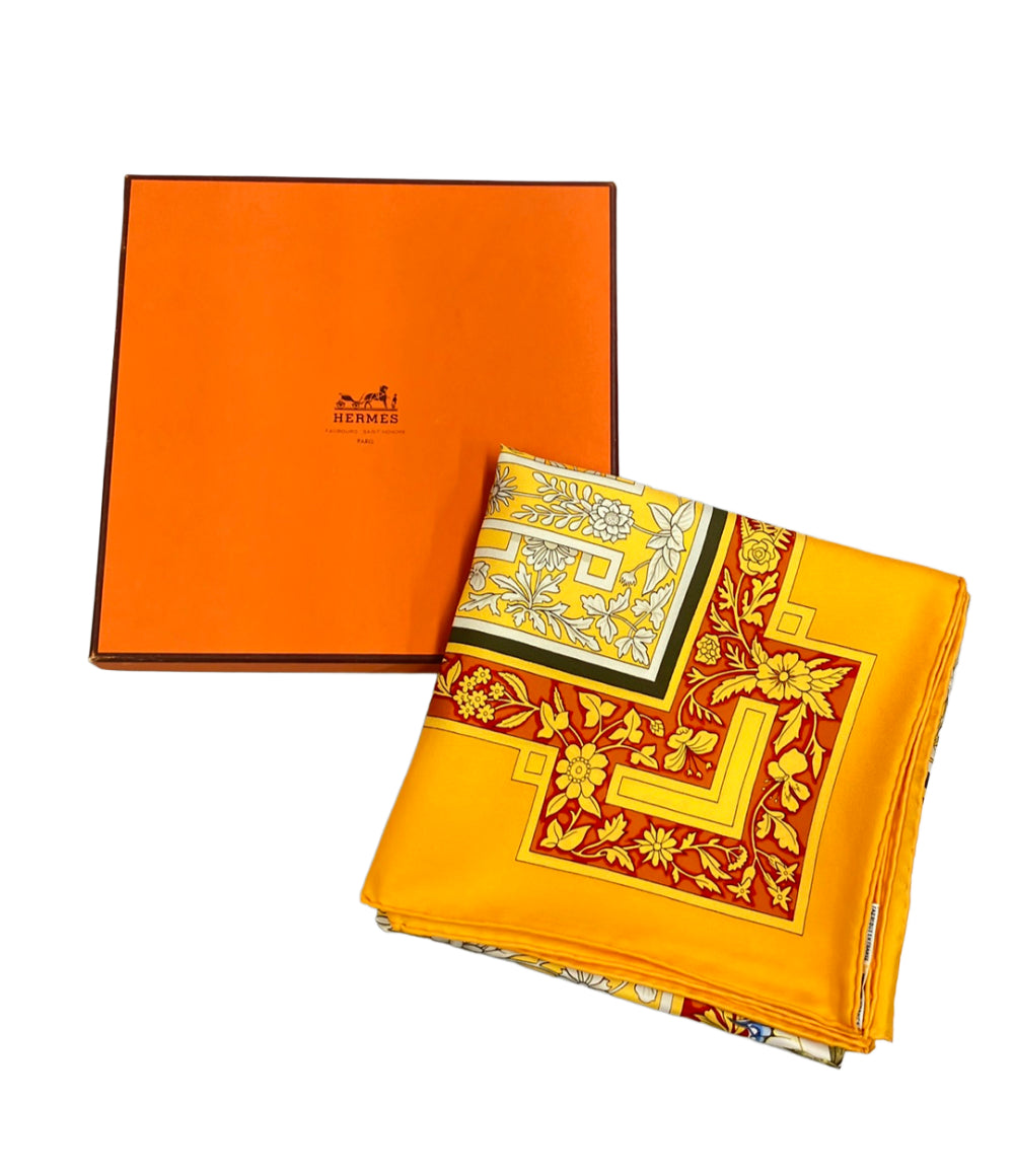 美品 HERMES スカーフ シルク100% カレ90 Joyaux de l'Eté レディース エルメス