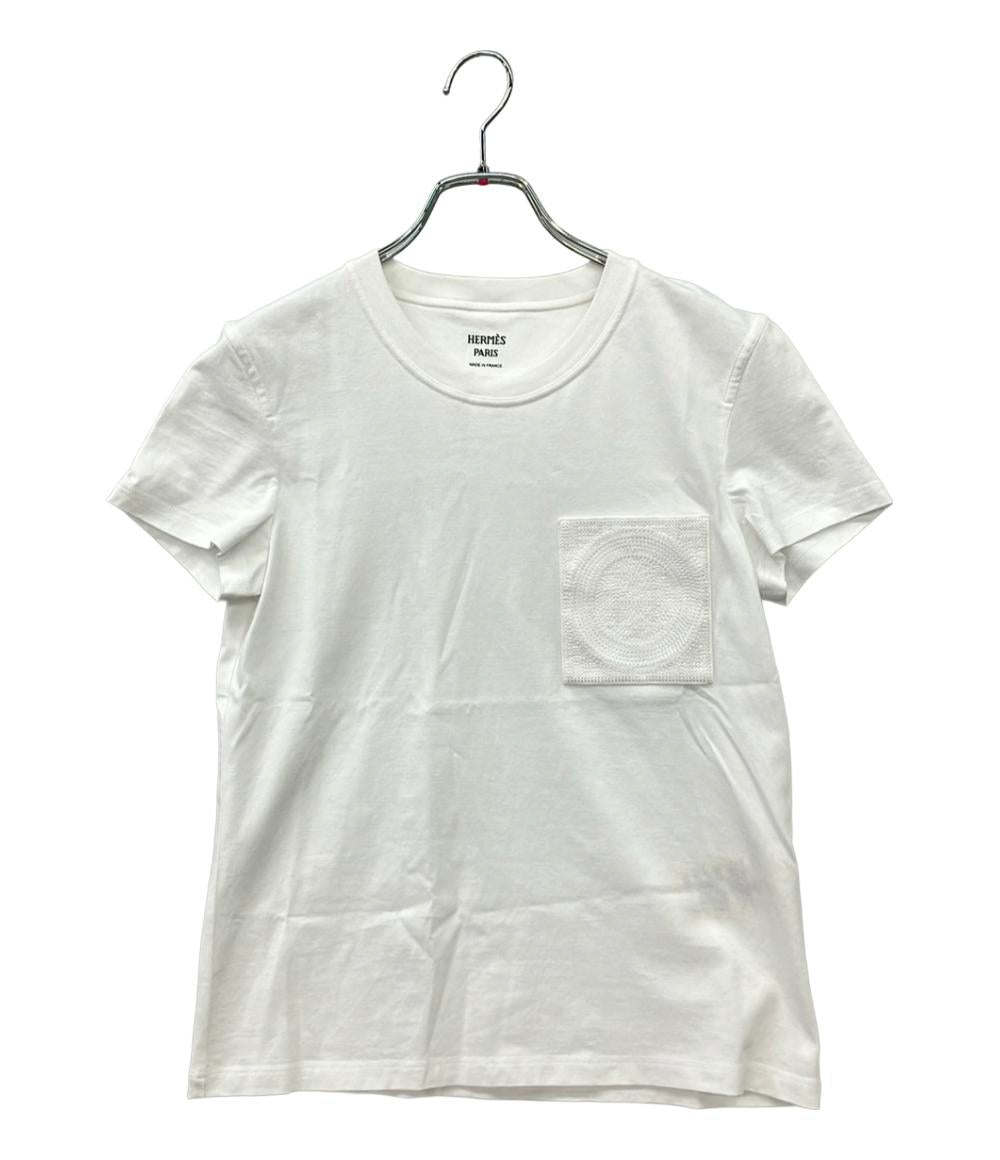 美品 エルメス 半袖 刺繍入りポケットTシャツ レディース SIZE 美品 エルメス 半袖 刺繍入りポケットTシャツ レディース SIZE