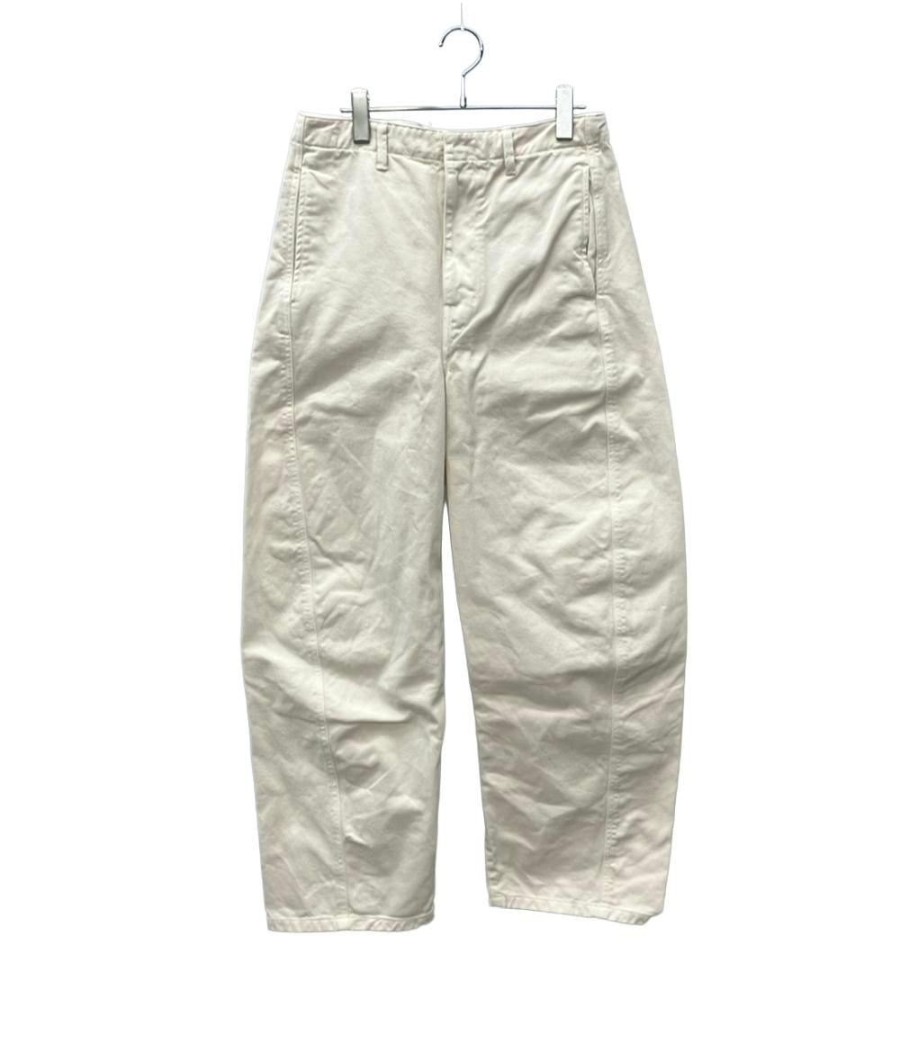 ルメール　コットンパンツ　LEMAIRE LEMAIRE デニムパンツ ホワイト コットン ワイド 1159-343-8696 メンズ
