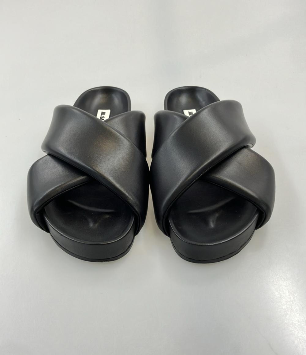 JIL SANDER スライドサンダル クロスストラップ レザー メンズ SIZE 42 27(cm) ジルサンダー