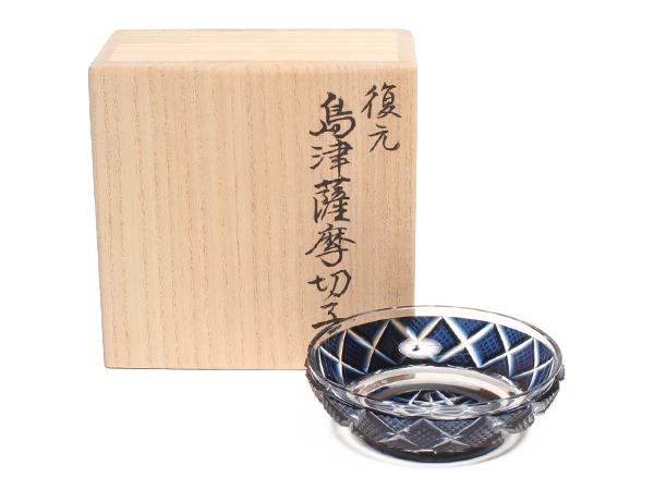 美品 島津薩摩切子 小皿 藍 8cm – Rehello by BOOKOFF