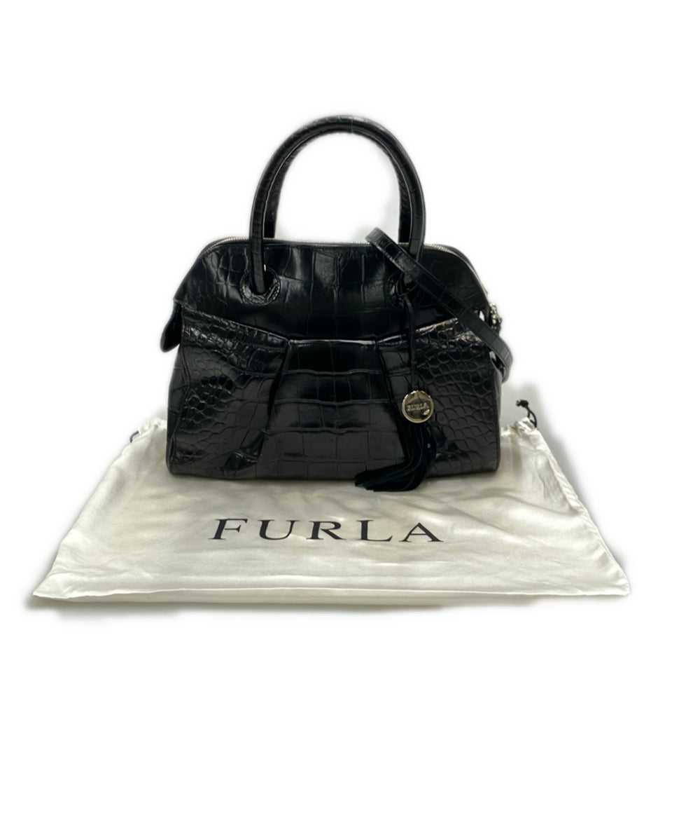 美品 FURLA 2WAY ハンドバッグ ショルダーバッグ 斜め掛け レディース フルラ