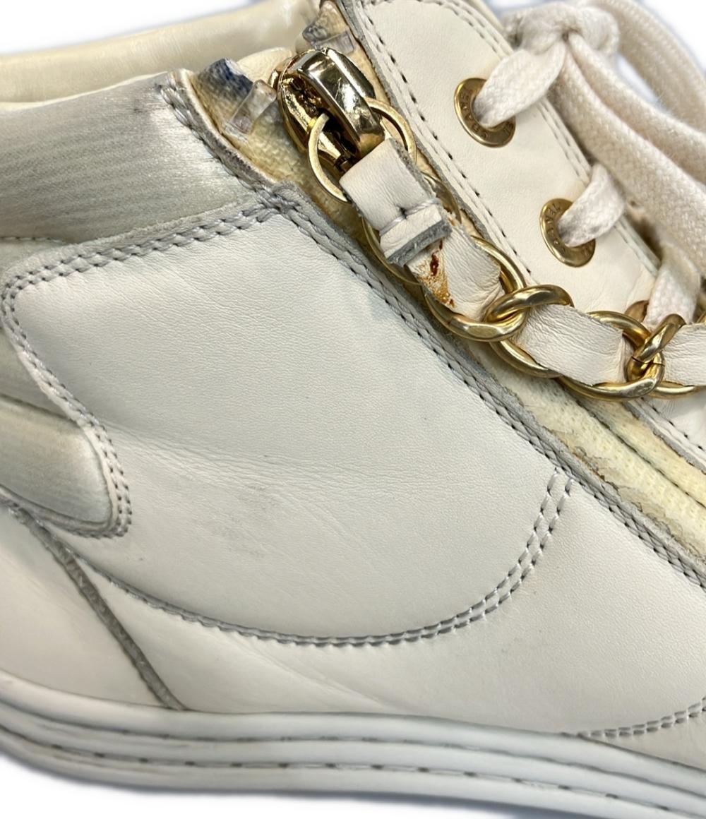 CHANEL ミドルカット レザー スニーカー ココマーク IG31316 レディース SIZE 37 (L) シャネル