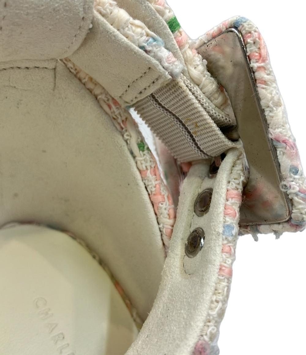 CHARLES&KEITH アンクルストラップサンダル ツイード レディース SIZE 37 (M) チャールズ&キース