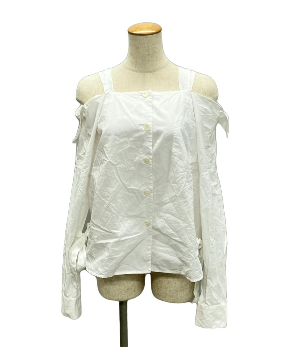 新春限定】プラダ PRADA アイボリー リボンブラウス38 s 新春限定