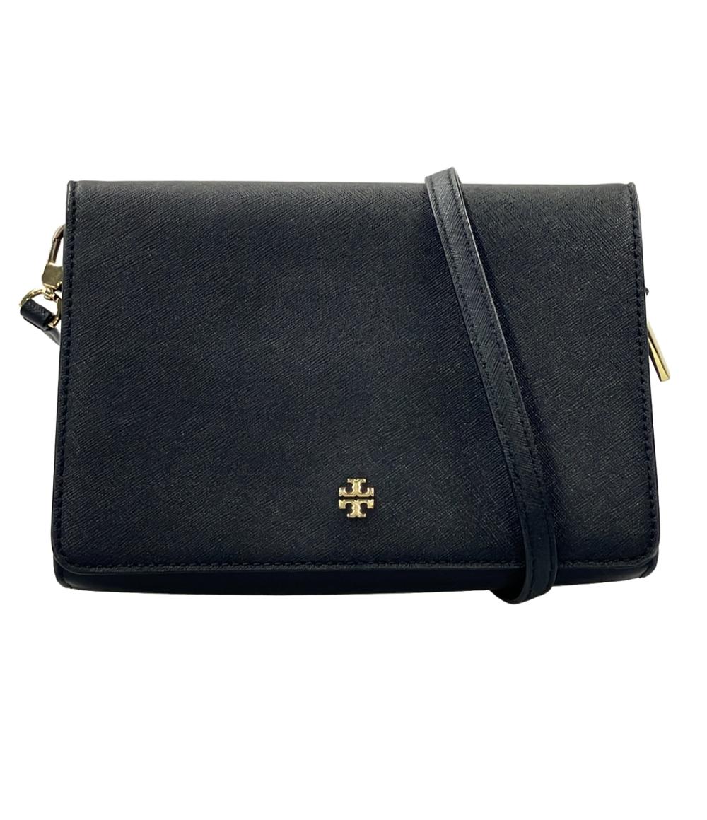 Tory Burch トリーバーチ ロゴ 斜め掛け ブラック ゴールド金具 レザー チェーン ショルダーバッグ 【中古】 レディース 304781 TORY BURCH(トリーバーチ) / ショルダーバッグ/レザー/ブラック