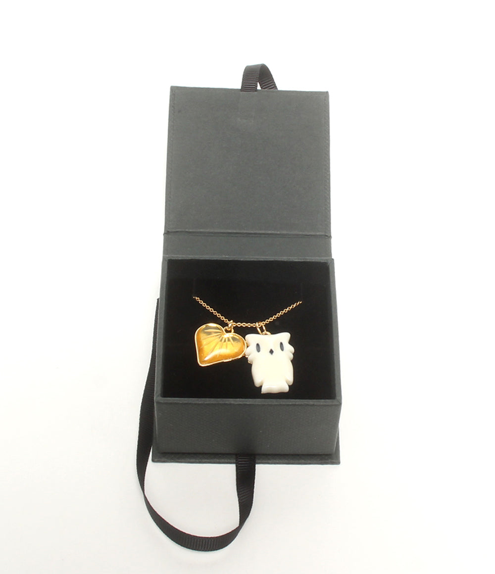 美品 COACH ネックレス ハートモチーフ フクロウモチーフ レディース コーチ