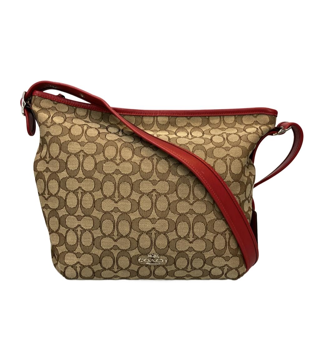 美品 COACH ショルダーバッグ 斜め掛け シグネチャー レディース 