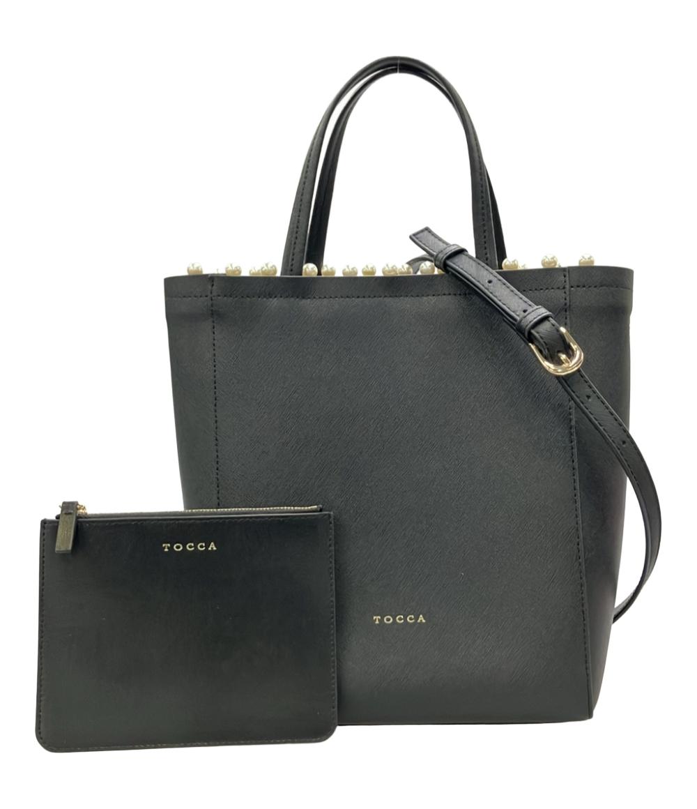 美品 TOCCA 2way ハンドバッグ ショルダーバッグ 斜め掛け ビジュー レディース トッカ