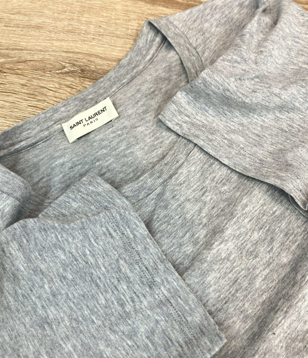 SAINT LAURENT 半袖Tシャツ コットン100% クルーネック ロゴ メンズ サンローラン