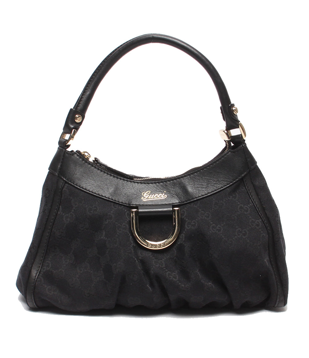 グッチ 121 ワンショルダー ハンドバッグ GG 黒 エナメル レディース GUCCI - グッチ 121 ワンショルダー ハンドバッグ GG 黒 エナメル