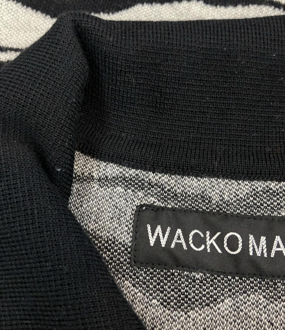 WACKO MARIA 長袖ポロシャツ タイガー柄 TIGER KNIT POLO SHIRT タイガー ニットポロシャツ 25FW-WMK-KN10 メンズ SIZE L ワコマリア