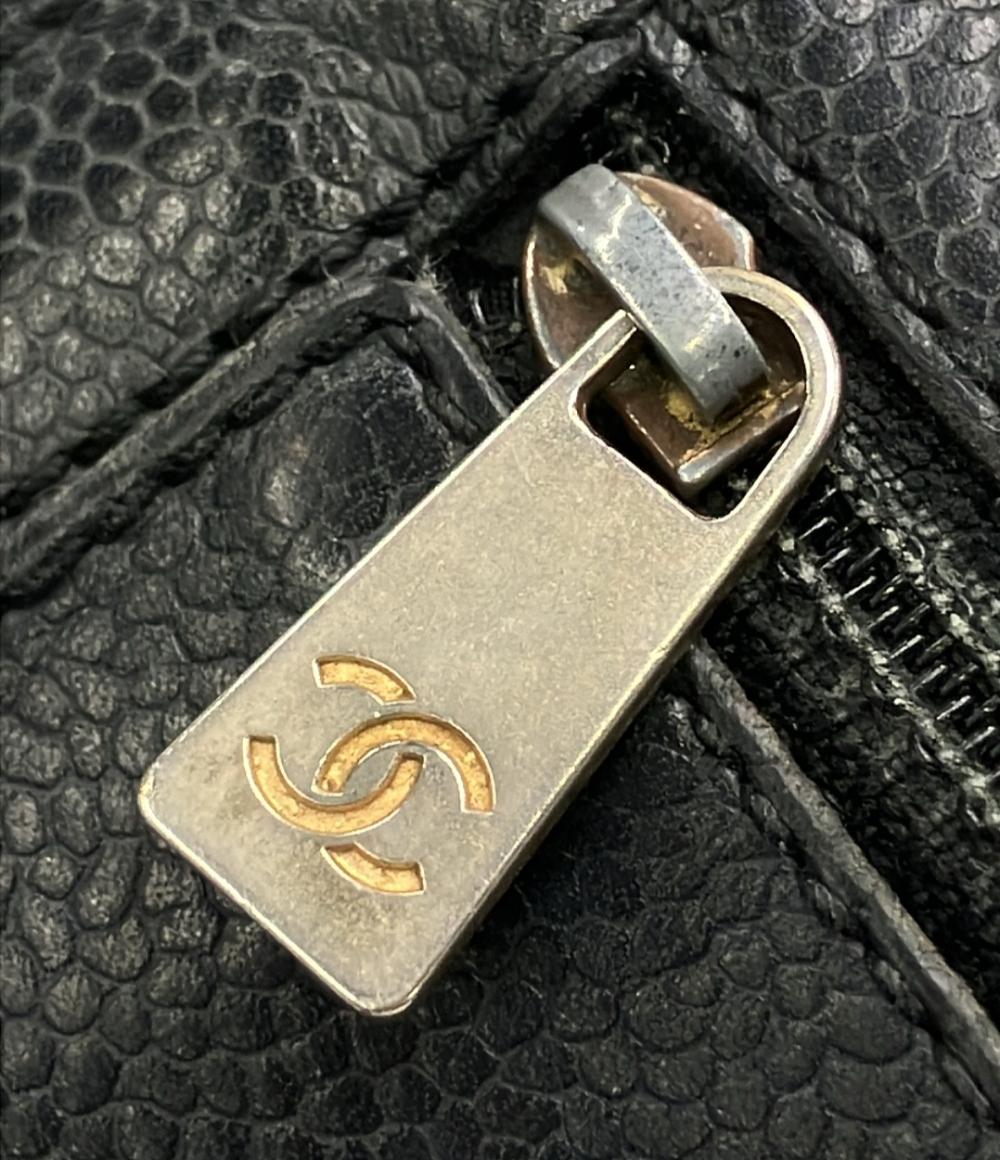 CHANEL 三つ折り財布 ゴールド金具 6番台 ココマーク キャビアスキン A13225 レディース シャネル