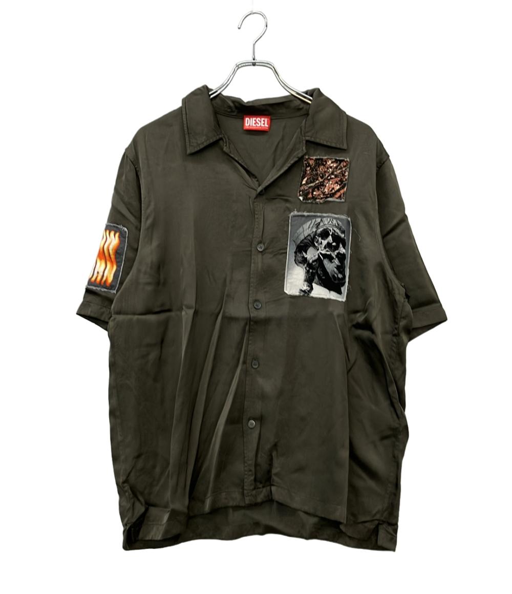 DIESEL 半袖シャツ 開襟シャツ オリーブ メンズ SIZE 48 (M DIESEL 半袖シャツ 開襟シャツ オリーブ メンズ SIZE 48 (M