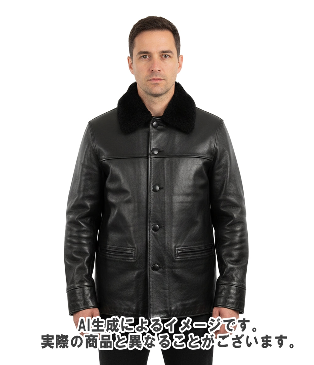 NEIGHBORHOOD レザージャケット シングル ホース ファー ボタン HUDSON 142CCNH-JKM01 S メンズ SIZE S ネイバーフッド