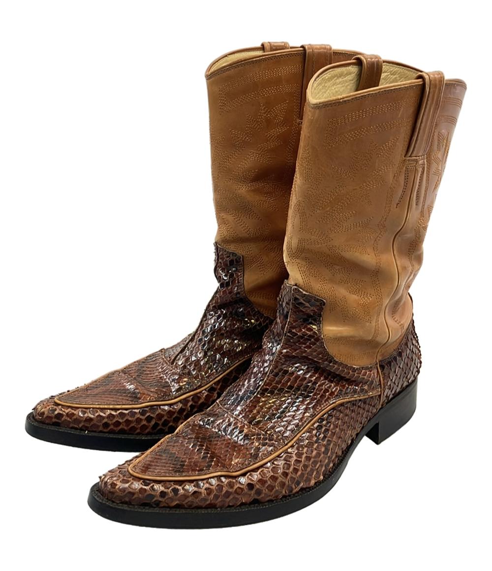 DOLCE&GABBANA ウエスタンブーツ パイソンレザー メンズ SIZE 7 25.0  