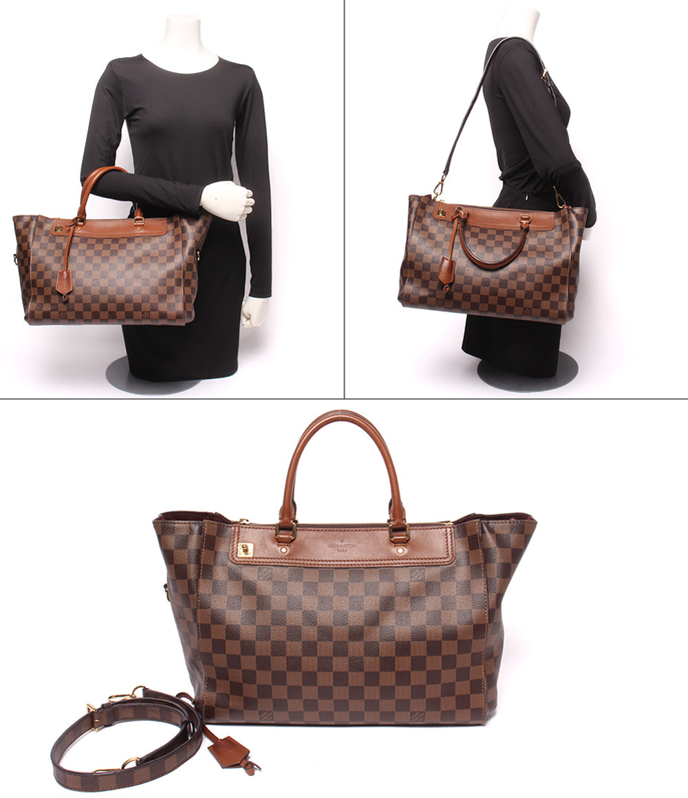 LOUIS VUITTON 2WAY ハンドバッグ トートバッグ ショルダーバッグ 肩掛け グリニッジ ダミエ エベヌ N41337 レディース ルイ・ヴィトン