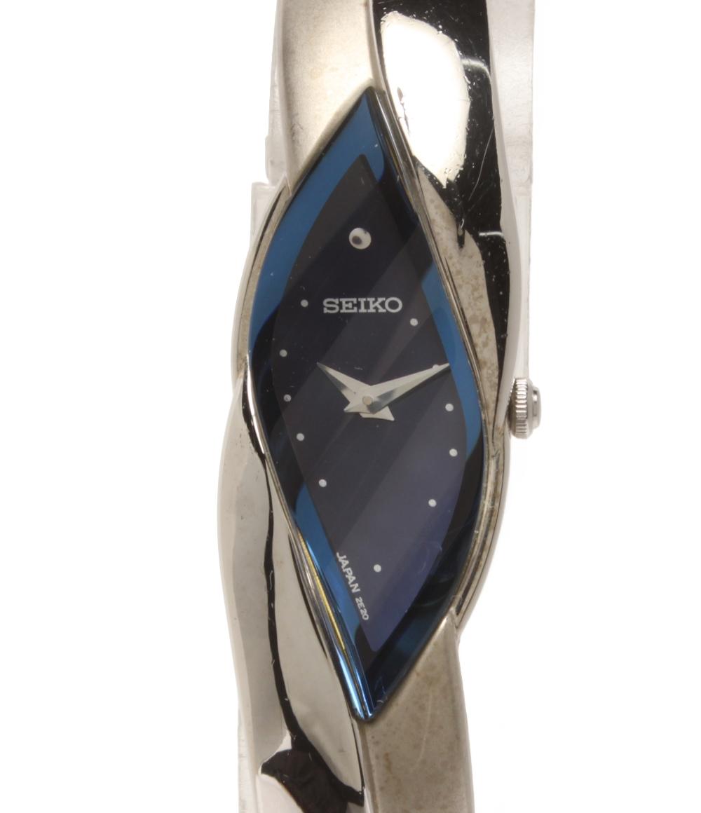 希少!!SEIKO バングル　オーバル　レディース腕時計 SEIKO 腕時計 バングルウォッチ クオーツ ネイビー系 2E20-753A