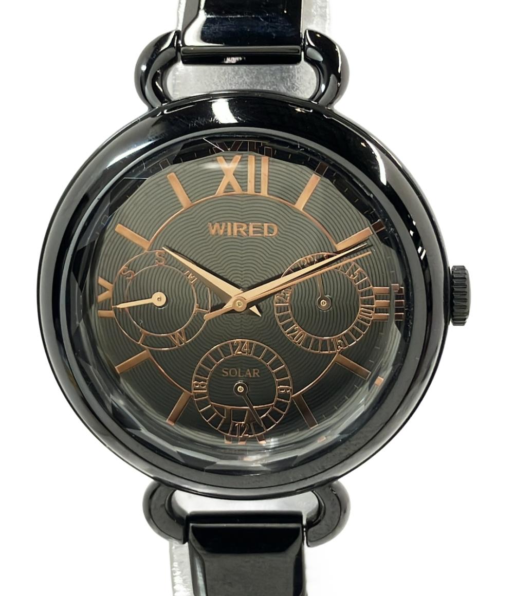 SEIKO 腕時計 WIRED ワイアード ソーラー ブラック V14J-0BN0 メンズ