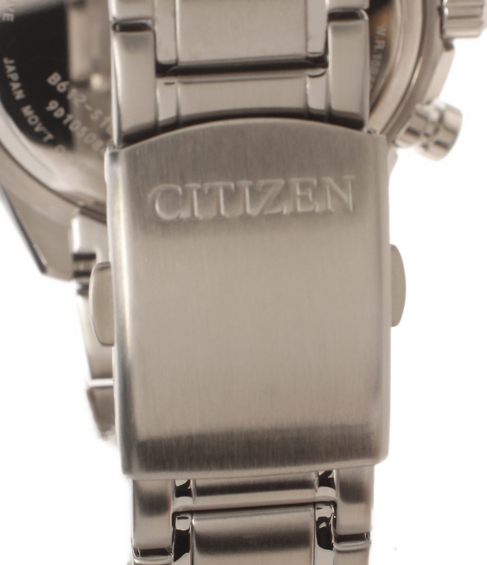 美品 CITIZEN 腕時計 ソーラー ブラック B612-S104394 メンズ シチズン