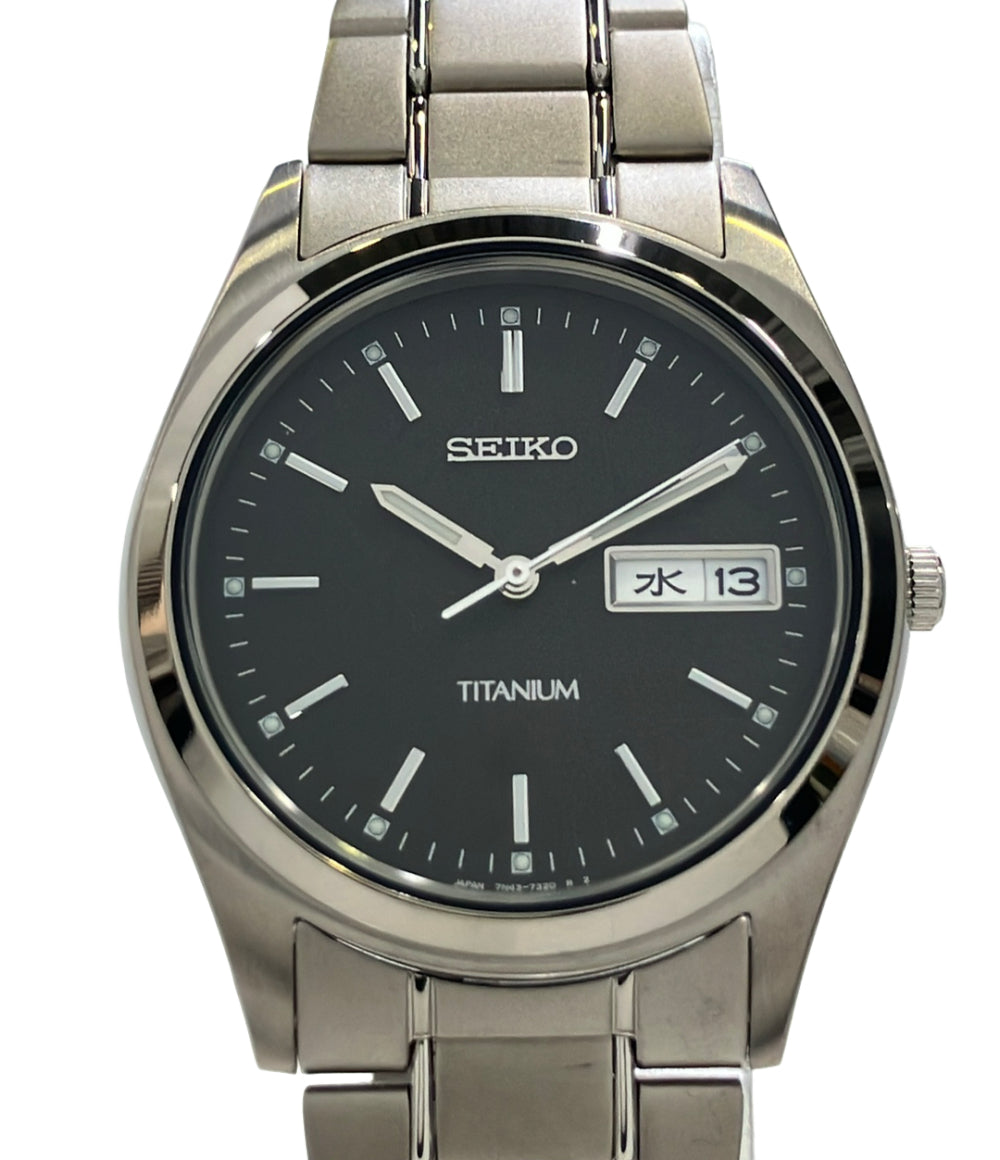 SEIKO 腕時計 クオーツ ブラック 7N43-9090 メンズ セイコー – Rehello