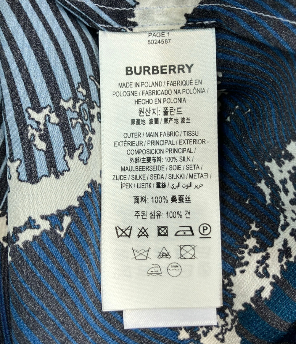 美品 BURBERRY 長袖シャツ モノグラム タツノオトシゴ 8024587 レディース SIZE 36 (S) バーバリー