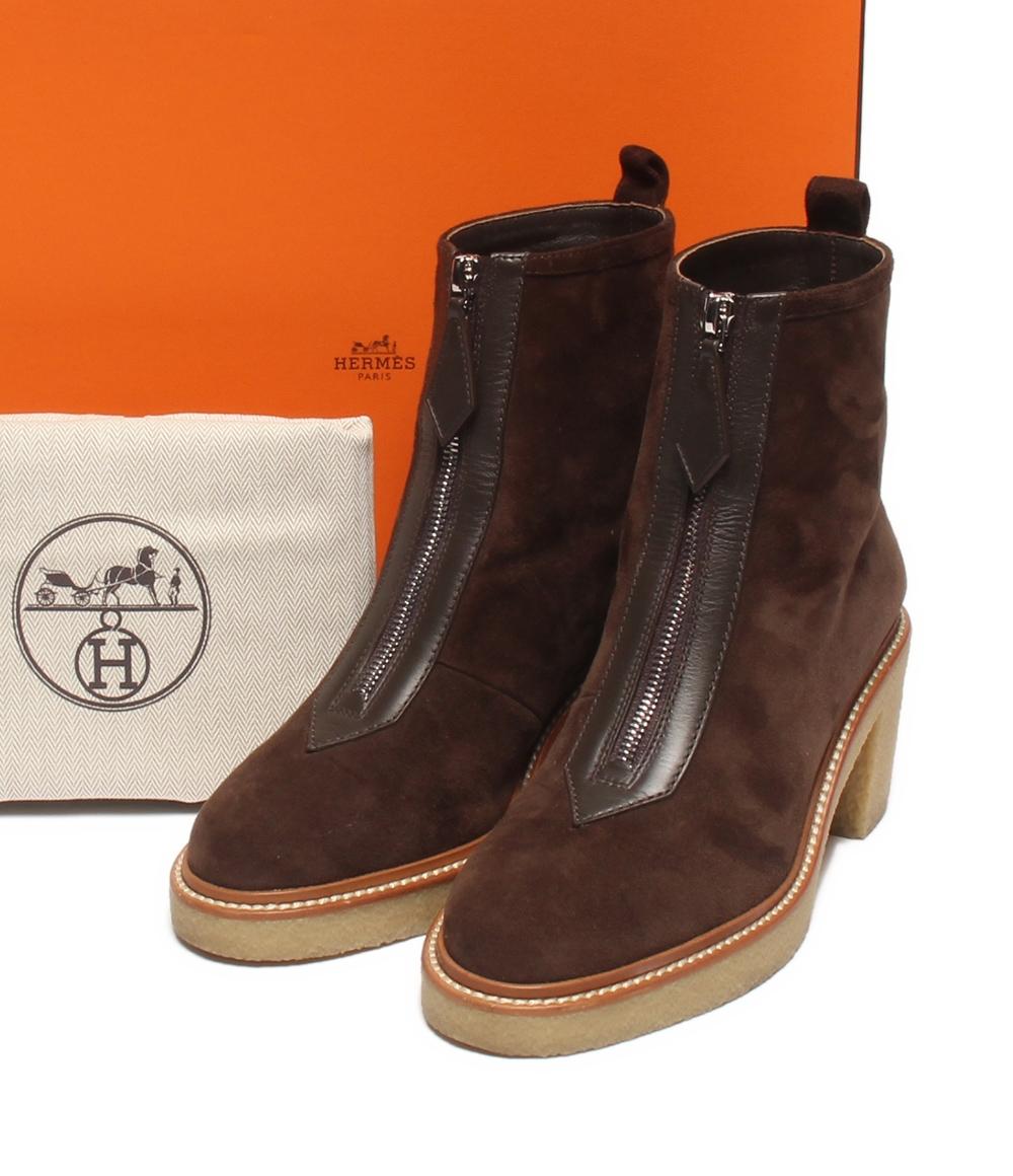 HERMES ショートブーツ スエード ジングル55 レディース SIZE 37 (24cm