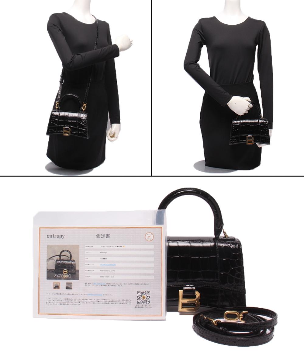 美品 BALENCIAGA 2wayショルダーバッグ ハンドバッグ 斜め掛け アワーグラス XS レディース バレンシアガ