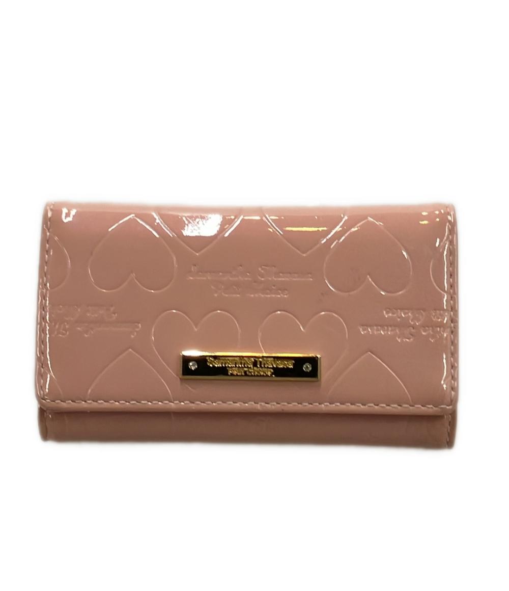 Samantha Thavasa 4連キーケース ハート型押し エナメル キーリング