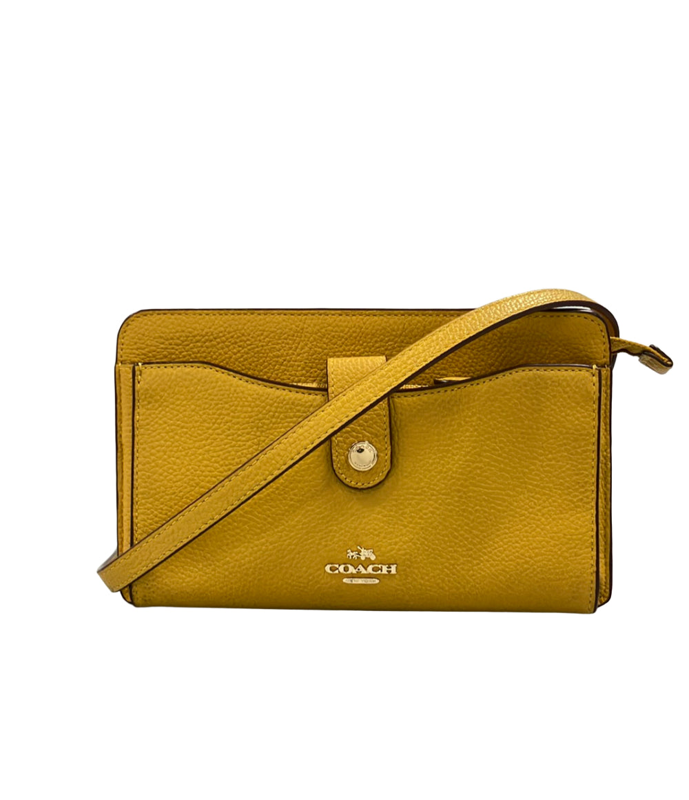 COACH（コーチ） 71710 レザー イエロー ショルダーバッグ ビジネスバッグ 美品✨コーチ ショルダーバッグCOACH イエロー カメラバッグ レザー バッグ