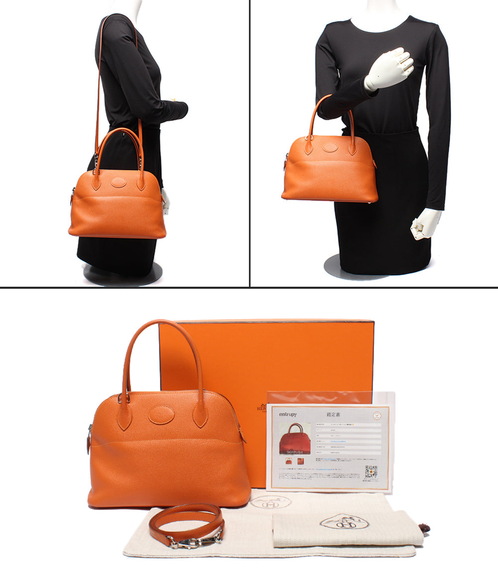 HERMES 2way ハンドバッグ ショルダーバッグ □R刻印 シルバー金具 ヴォーエプソン 肩掛け ボリード27 レディース エルメス