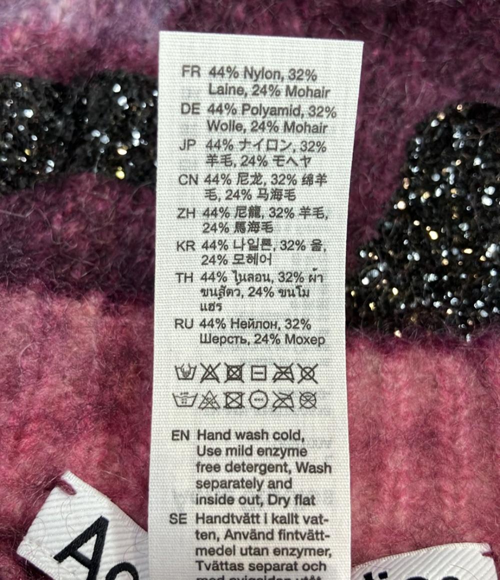 美品 ACNE STUDIOS 長袖ニット ダメージ加工 モヘア混 グリッター仕上げ FN-MN-KNIT000533 メンズ SIZE L アクネストゥディオズ